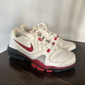 Nike Edge Boys White and Red Tennis Shoes
